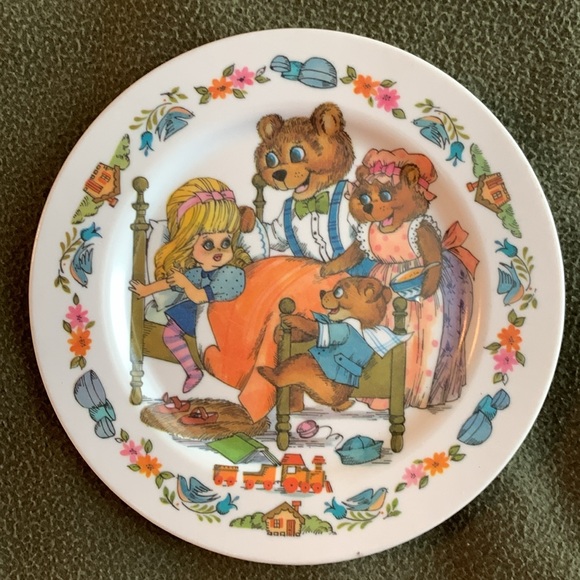 Vintage Oneida Deluxe 3243 Goldilocks and the 3 Bears melamine plate and bowl. - Picture 2 of 13